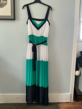 Banana Republic x Milly Collection Colorblock Pleated Maxi Dress